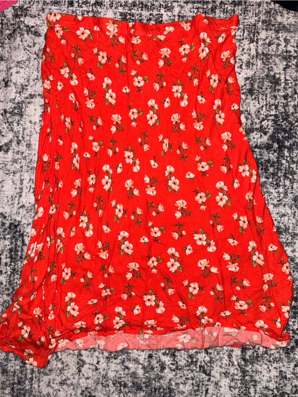Old Navy Coral Floral Midi Skirt